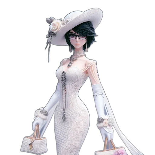dress, staff, hat, robot transparent PNG cut-out