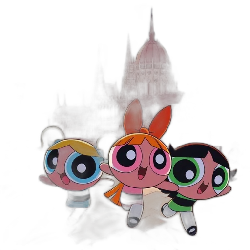 concept art, 3d render, cartoon, three transparent PNG cut-out