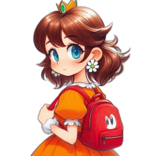 dress, staff, anime, cartoon transparent PNG cut-out