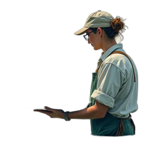 staff, hat, jacket, animal transparent PNG cut-out