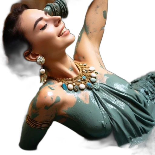 jewelry, dress, photorealistic, fantasy art transparent PNG cut-out