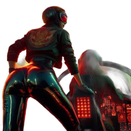 robot, jacket, cyberpunk, concept art transparent PNG cut-out