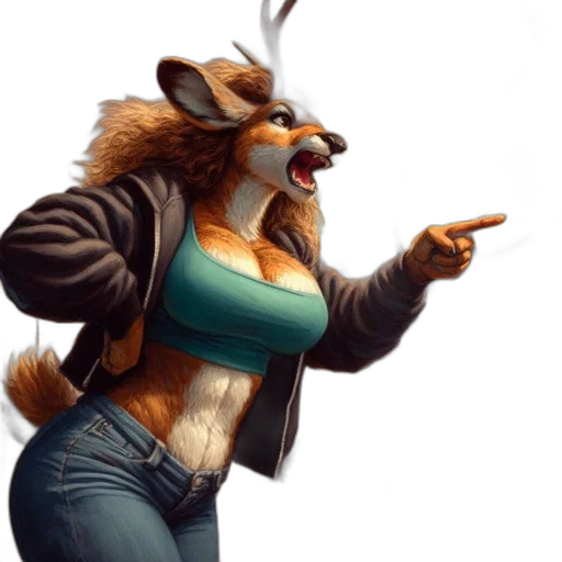 jacket, staff, animal, concept art transparent PNG cut-out