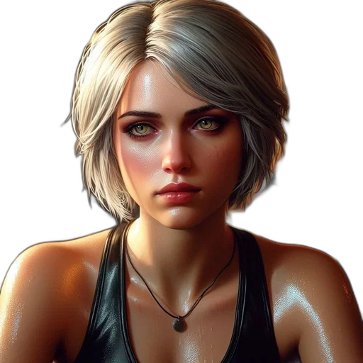 face, jacket, weapon, photorealistic transparent PNG cut-out
