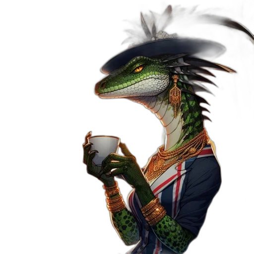 dragon, animal, creature, staff transparent PNG cut-out