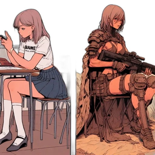 weapon, dress, concept art, comic book art transparent PNG cut-out