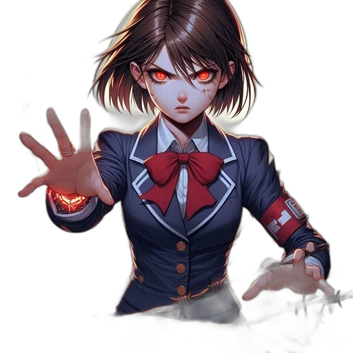 jacket, face, staff, weapon transparent PNG cut-out