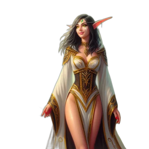 dress, staff, fantasy art, concept art transparent PNG cut-out
