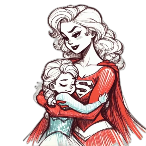 comic book art, concept art, cartoon, pencil sketch transparent PNG cut-out