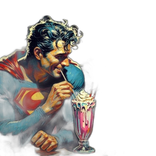 comic book art, concept art, superman, batman transparent PNG cut-out