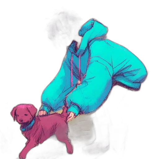 jacket, creature, staff, animal transparent PNG cut-out