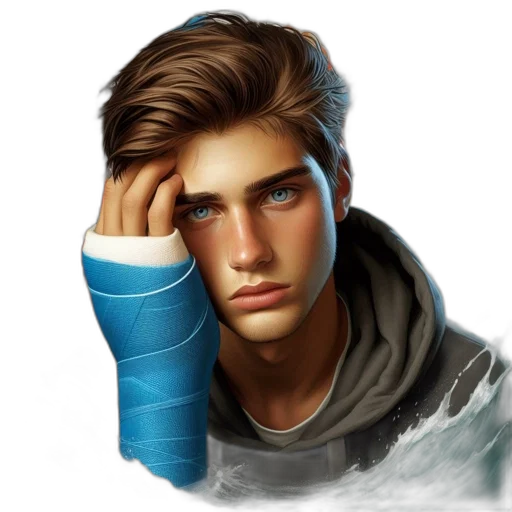 face, jacket, concept art, photorealistic transparent PNG cut-out