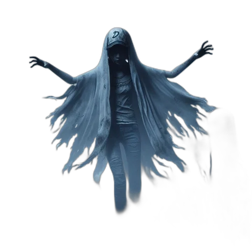 creature, mask, hair, staff transparent PNG cut-out