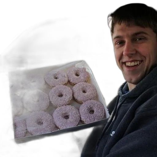 food, man, holds, box transparent PNG cut-out