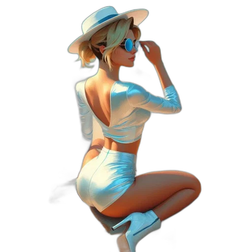 hat, dress, staff, concept art transparent PNG cut-out