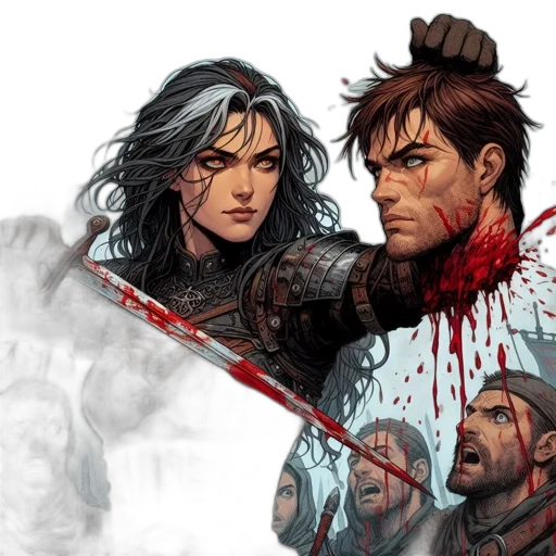comic book art, concept art, female, warrior transparent PNG cut-out