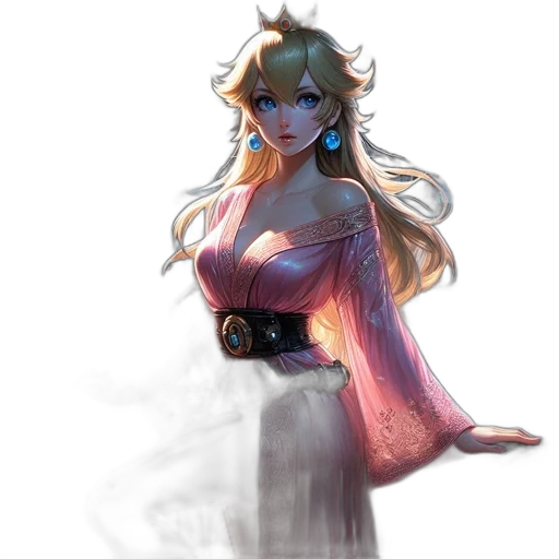 dress, staff, dragon, fantasy art transparent PNG cut-out