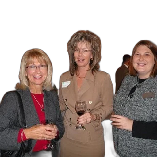 staff, three, women, pose transparent PNG cut-out