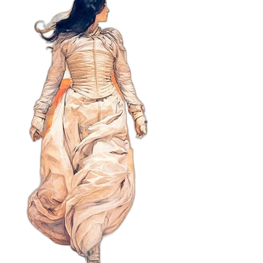 dress, jacket, hair, mask transparent PNG cut-out