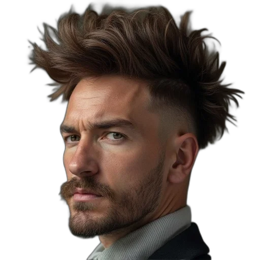hair, face, hat, staff transparent PNG cut-out