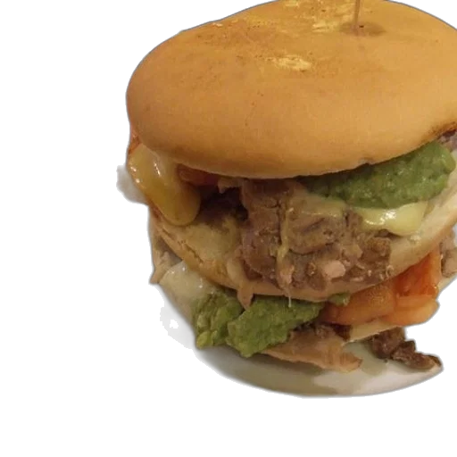 food, 3d render, burger, guacamole transparent PNG cut-out