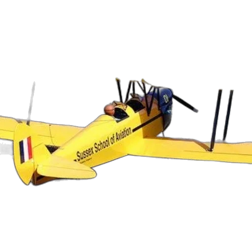 3d render, yellow, biplane, sussex transparent PNG cut-out