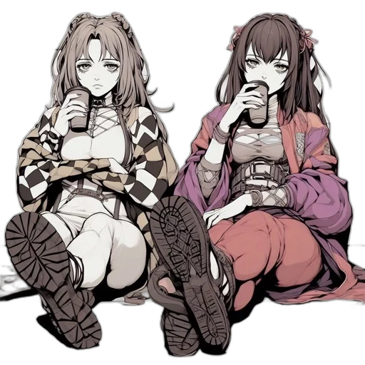 cyberpunk, anime, concept art, pixel art transparent PNG cut-out