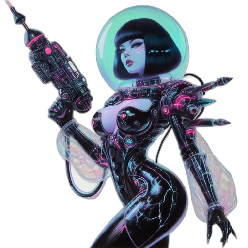 robot, weapon, staff, concept art transparent PNG cut-out