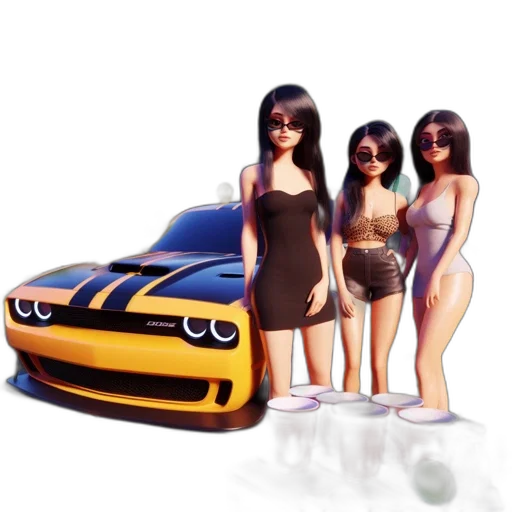 car, 3d render, concept art, photorealistic transparent PNG cut-out