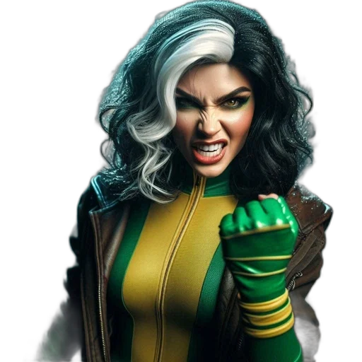 comic book art, concept art, woman, long transparent PNG cut-out