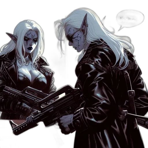 weapon, comic book art, concept art, cyberpunk transparent PNG cut-out