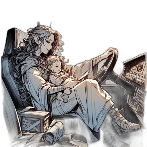 comic book art, concept art, watercolor, photorealistic transparent PNG cut-out