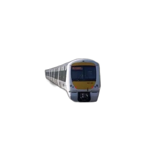 3d render, train, tracks, yellow transparent PNG cut-out