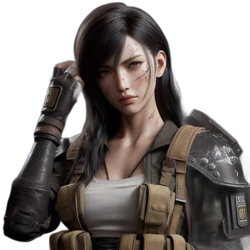 face, weapon, jacket, concept art transparent PNG cut-out
