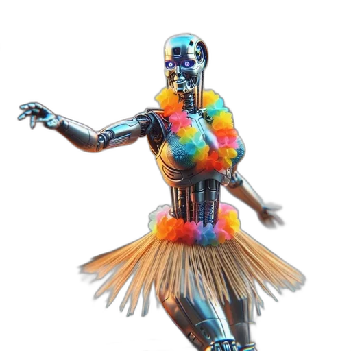 robot, dress, staff, mask transparent PNG cut-out