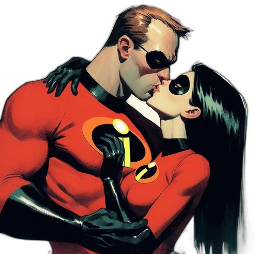 comic book art, concept art, two, animated transparent PNG cut-out