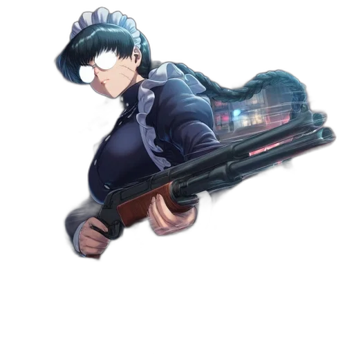 weapon, staff, jacket, hat transparent PNG cut-out