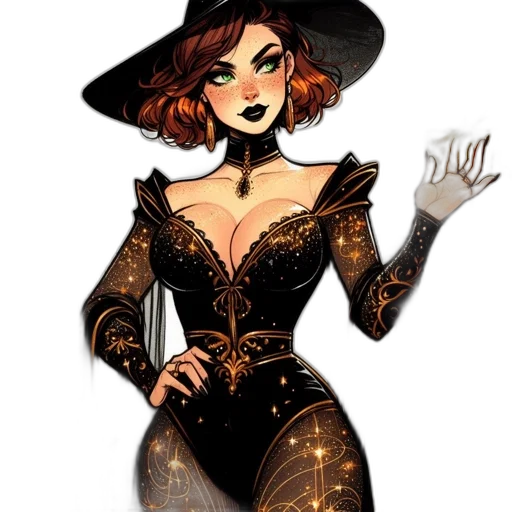 dress, concept art, comic book art, fantasy art transparent PNG cut-out