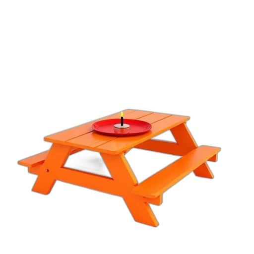 furniture, 3d render, bright, orange transparent PNG cut-out