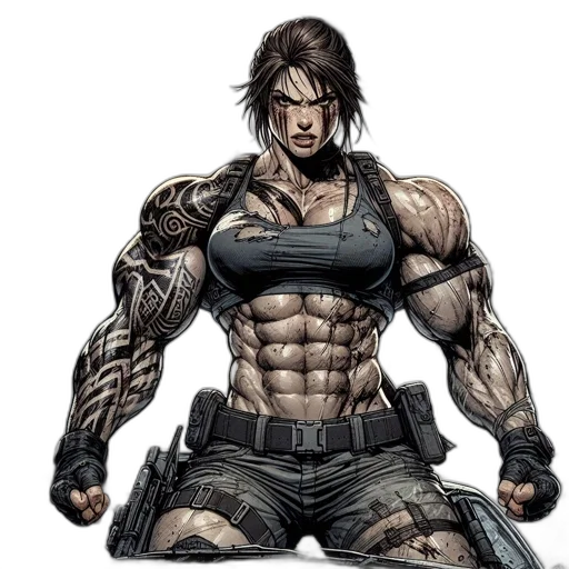 comic book art, concept art, cyberpunk, fantasy art transparent PNG cut-out