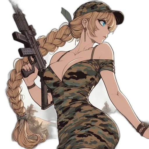 weapon, dress, anime, cartoon transparent PNG cut-out