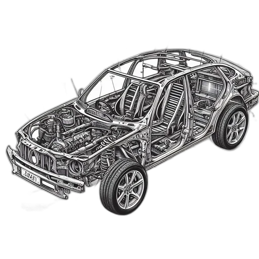 car, 3d render, concept art, photorealistic transparent PNG cut-out