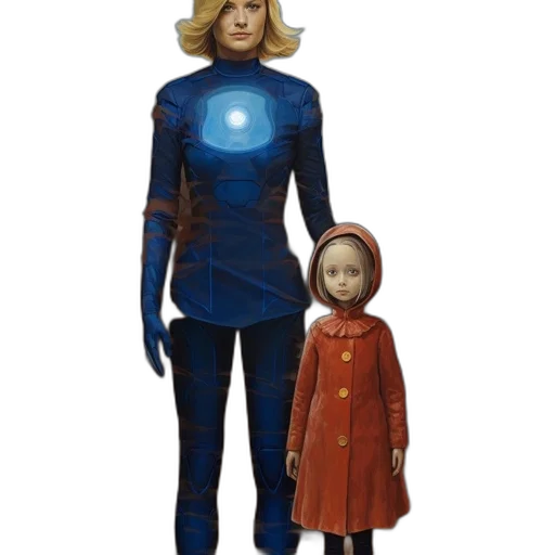 robot, dress, concept art, 3d render transparent PNG cut-out