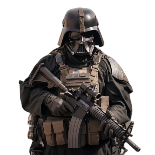 weapon, mask, staff, robot transparent PNG cut-out