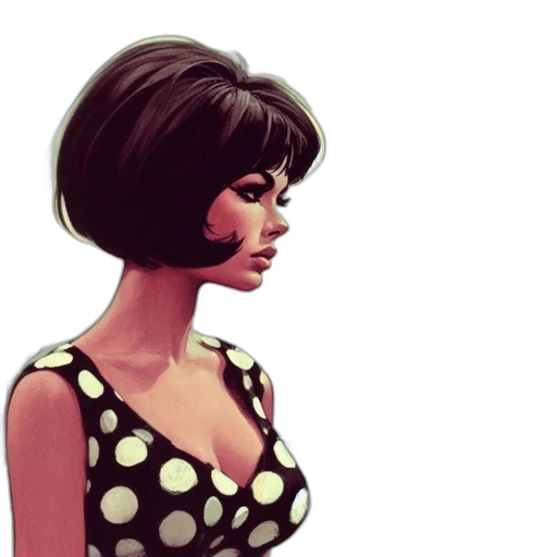dress, face, photorealistic, comic book art transparent PNG cut-out