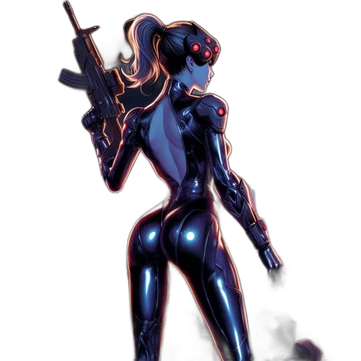 robot, weapon, staff, concept art transparent PNG cut-out