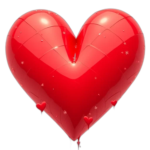 3d render, red, hearts, love transparent PNG cut-out