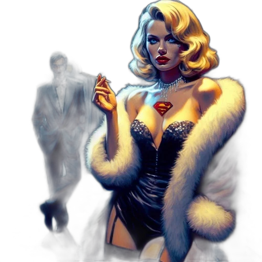 jacket, dress, jewelry, comic book art transparent PNG cut-out