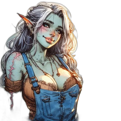 fantasy art, concept art, watercolor, comic book art transparent PNG cut-out
