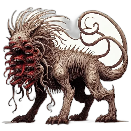 creature, animal, hair, dragon transparent PNG cut-out